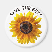 Red de bijen zonnebloem magneet (Voorkant)