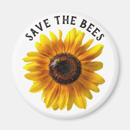 Red de bijen zonnebloem magneet