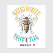 Red de bijenbomen en Zeeen Sticker (Vel)