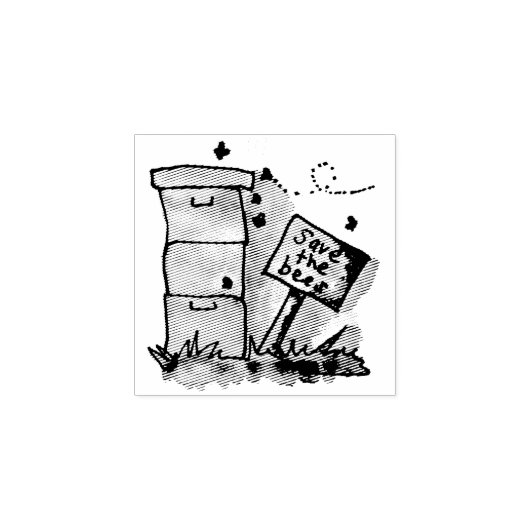 Red de bijenkorven rubberstempel (Afrduk)