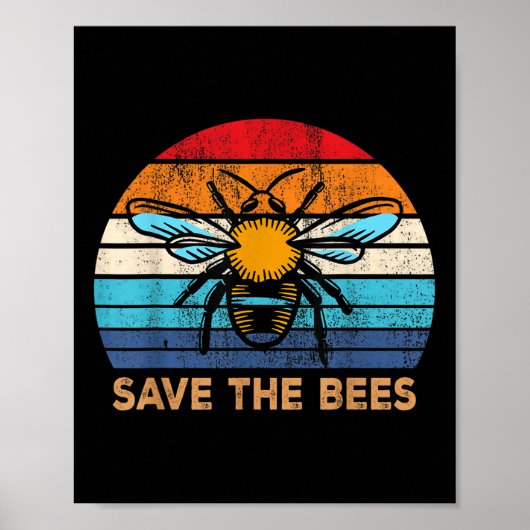 Red de bijenretro klimaatverandering Aarde D D Poster (Voorkant)