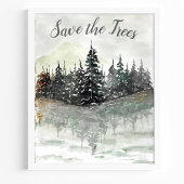 Red de bomen Aquarel Grove Eco Poster