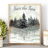 Red de bomen Aquarel Grove Eco Poster