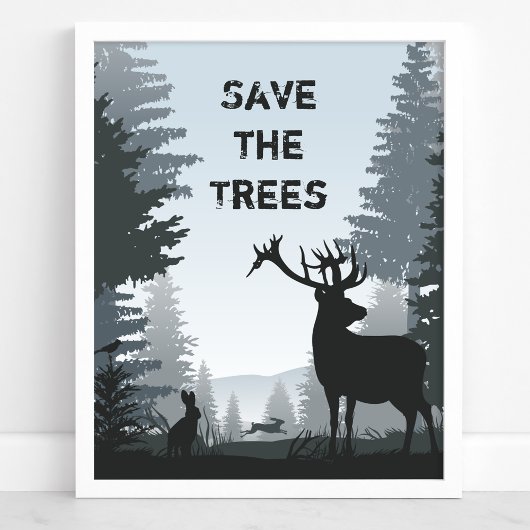 Red de bomen bos bosdieren milieu poster