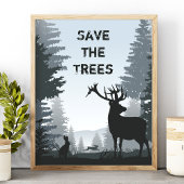 Red de bomen bos bosdieren milieu poster