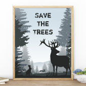 Red de bomen bos bosdieren milieu poster