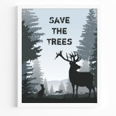 Red de bomen bos bosdieren milieu poster