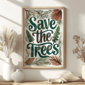 Red de Bomen Groen Bladerdek Behoud Kunst Poster