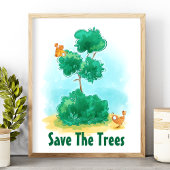 Red De Bomen Tuin Vogels Milieu Poster