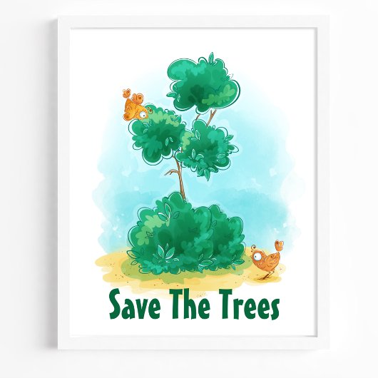Red De Bomen Tuin Vogels Milieu Poster