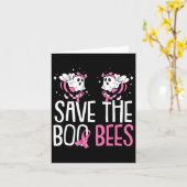Red de borstkankerbewustzijn Boo Bees Halloween Kaart (Gele Bloem)