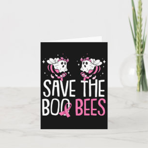Red de borstkankerbewustzijn Boo Bees Halloween Kaart