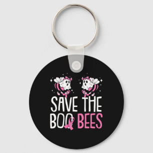 Red de borstkankerbewustzijn Boo Bees Halloween Sleutelhanger