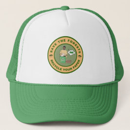 Red de bossen recycle je papier trucker pet