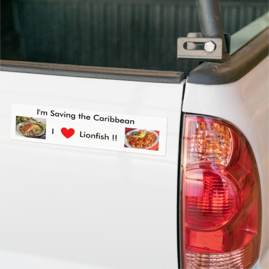 Red de Caraïben - Eat Lionfish Bumpersticker (Op Truck)