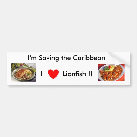 Red de Caraïben - Eat Lionfish Bumpersticker (Voorkant)