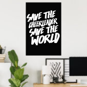 Red de Cheerleader de wereld Poster (Thuiskantoor)