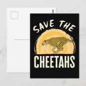 Red de Cheetahs Bedreigde Dieren Briefkaart (Voorkant / Achterkant)