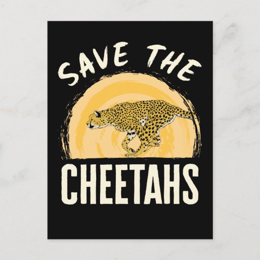 Red de Cheetahs Bedreigde Dieren Briefkaart (Voorkant)