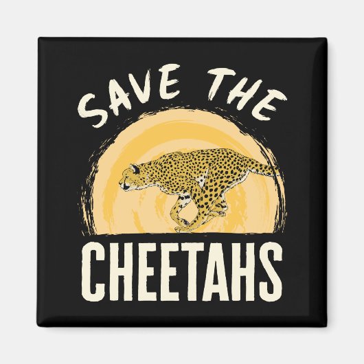 Red de Cheetahs Bedreigde Dieren Magneet (Voorkant)
