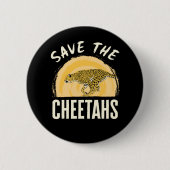 Red de Cheetahs Bedreigde Dieren Ronde Button 5,7 Cm (Voorkant)