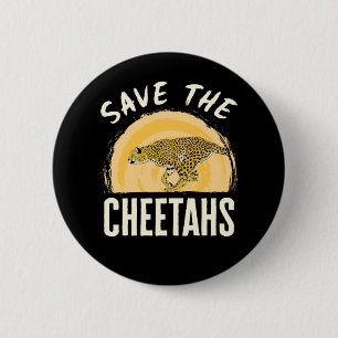 Red de Cheetahs Bedreigde Dieren Ronde Button 5,7 Cm