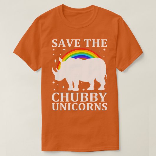 Red de Chubby Unicorns Funny Rhino T-shirt (Design voorkant)
