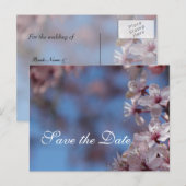 red de date , cherry blossom aankondigingskaart (Voorkant / Achterkant)