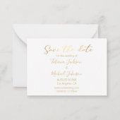 red de date gouden bruiloft 2 foto ' s collage notitiekaartje (Achterkant)