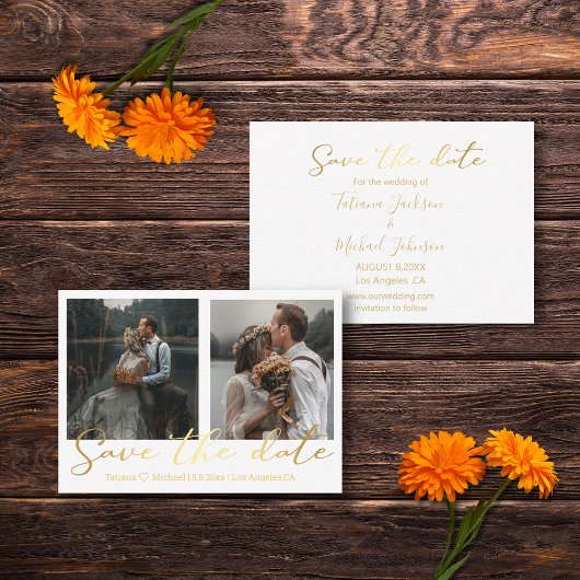 red de date gouden bruiloft 2 foto ' s collage notitiekaartje