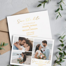 red de date goudkalligrafie trouwcollage