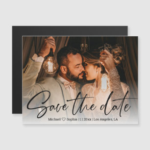 red de date, kalligrafie trouwfoto magneet