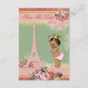 Red de datum Etnische Prinses Paris Baby shower Save The Date