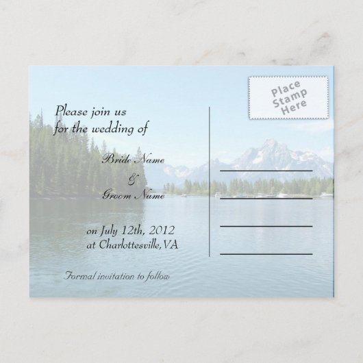 Red de datum, Grand Teton National Park Aankondigingskaart (Achterkant)