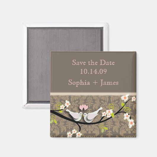 Red de datum, hou van vogels magneet (Voorkant / Achterkant)