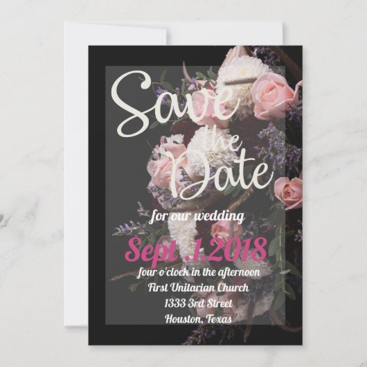 Red de datum Moody Bloemen, Bourgondië Wit Bloemen Kaart (Voorkant)