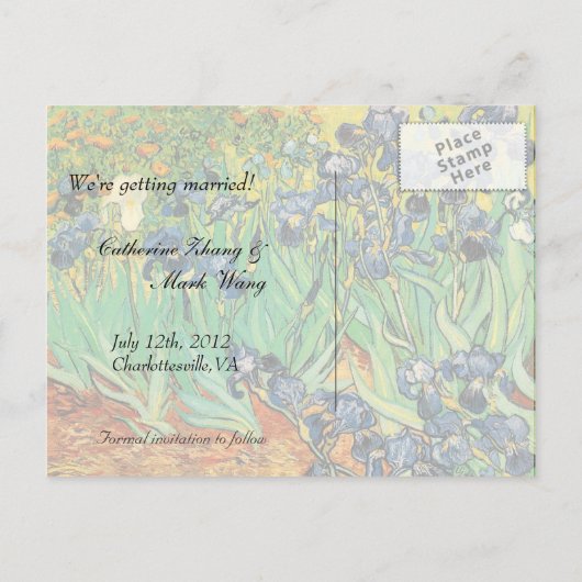 red de datum, Vincent van Gogh Aankondigingskaart (Achterkant)