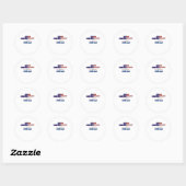 Red de democratie ronde sticker (Vel)