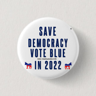 Red de democratie, Stem blauw. Button