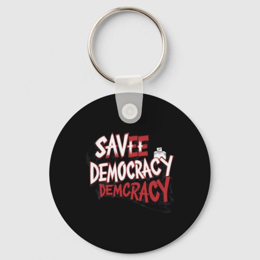 Red de democratie. Sticker Sleutelhanger (Voorkant)