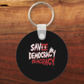 Red de democratie. Sticker Sleutelhanger (Voorkant)