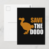 Red de dodo vogel! nieuwigheid grappige pin briefkaart (Voorkant / Achterkant)