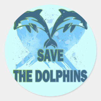 RED DE DOLFIJNEN RONDE STICKER