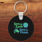 Red de Earth Ocean Zee Turtle Earth Day Awarenes Sleutelhanger (Voorkant)