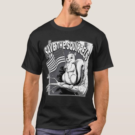 Red de eekhoorns en laat huisdieren met rust t-shirt (Voorkant)