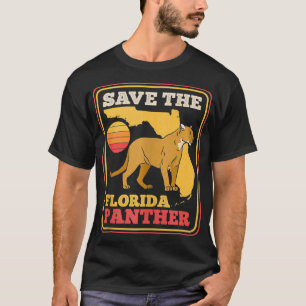 Red de Florida Panther Retro Wildlife Cougar T-shirt