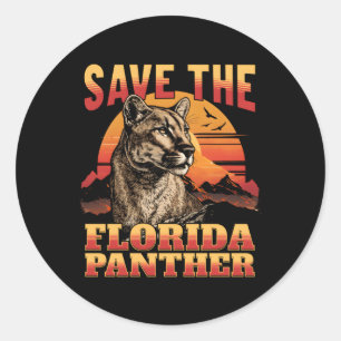 Red de Florida Panther Wildlife Cougar Ronde Sticker