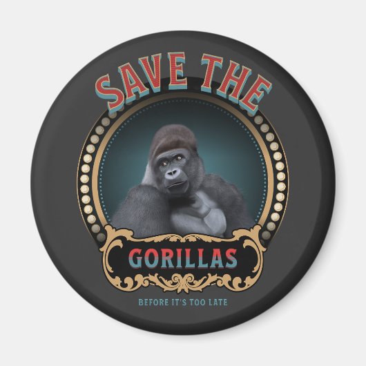 Red de gorilla's | Bedreigde diersoorten Magneet (Voorkant)