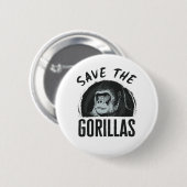 Red de Gorillas Gorilla Bedreigd Uitsterven Ronde Button 5,7 Cm (Voorkant /achterkant)