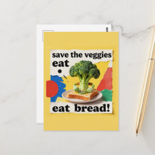 Red de Groenten Eet Brood Collage Briefkaart
